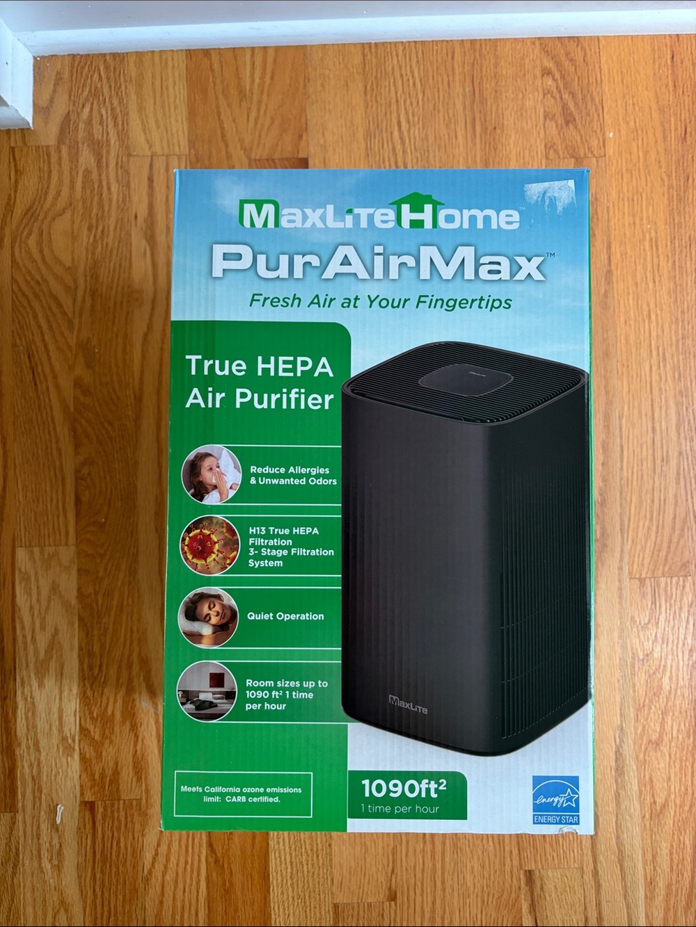MaxLiteHome PurAirMax True HEPA Air Purifier - Black